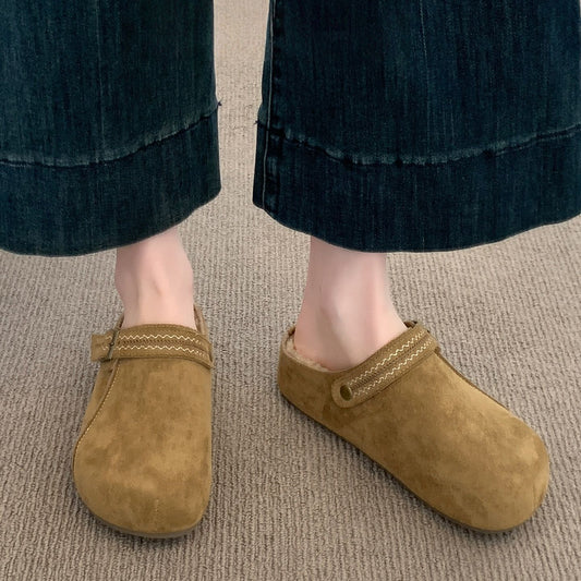 Thick Sole Half Slippers Women's Outer Wear 2025 New Autumn And Winter