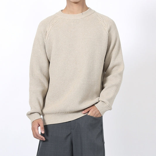 Men's Round Neck Sweater With A Light Luxury And High-end Casual Feel