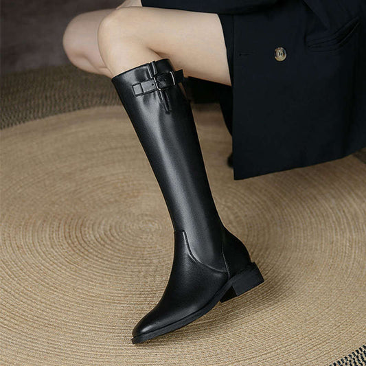 Women's Knee-High Chunky Heel Knight Boots