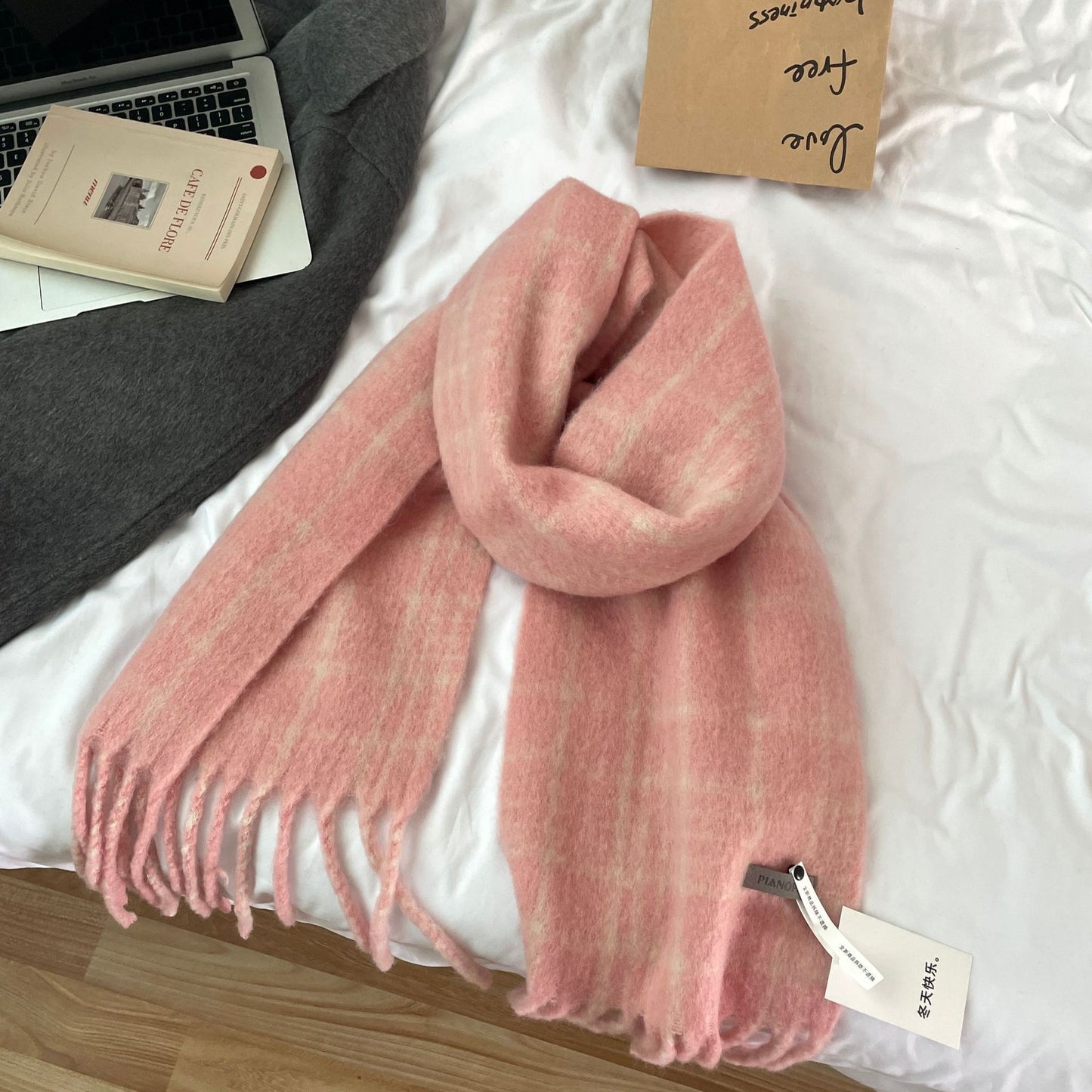 Advanced Plaid Scarf Autumn Winter Women Vintage