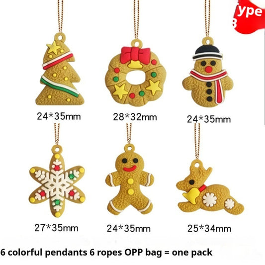 Gingerbread Man PVC Soft Glue Christmas Tree Small Pendant Decoration