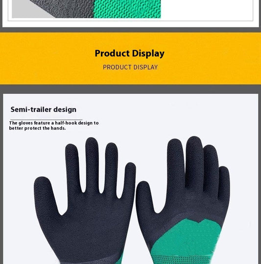Wear-resistant Labor Protection Breathable Non-slip Work Site Rubber Rubber Gloves