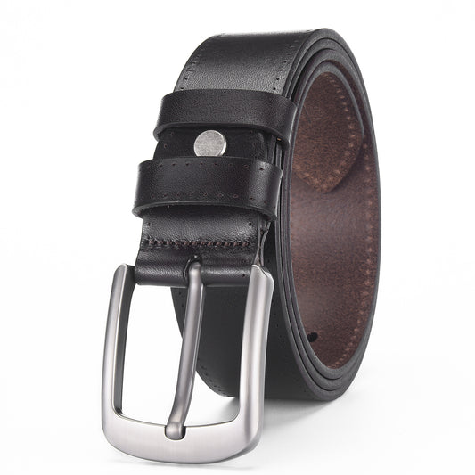 Men's Alloy Pin Buckle Casual First Layer Cowhide Belt