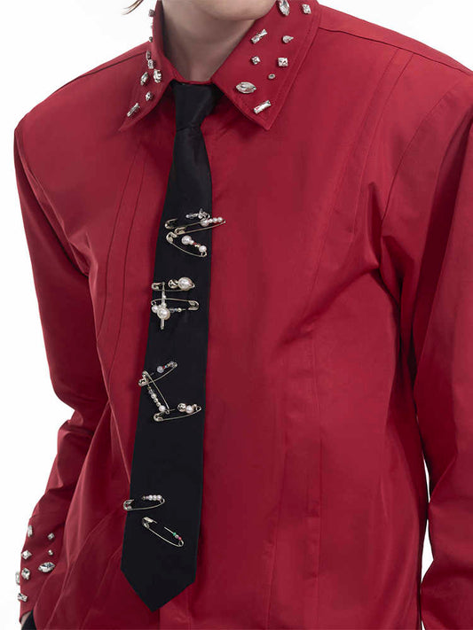 Handmade Pearl Pin Lazy Tie Men's Bow Tie