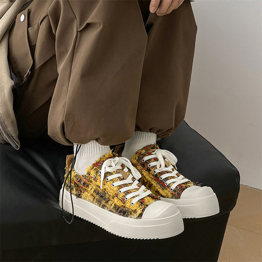 Niche Irregular Design Spring New Canvas Bottom Top Pumps