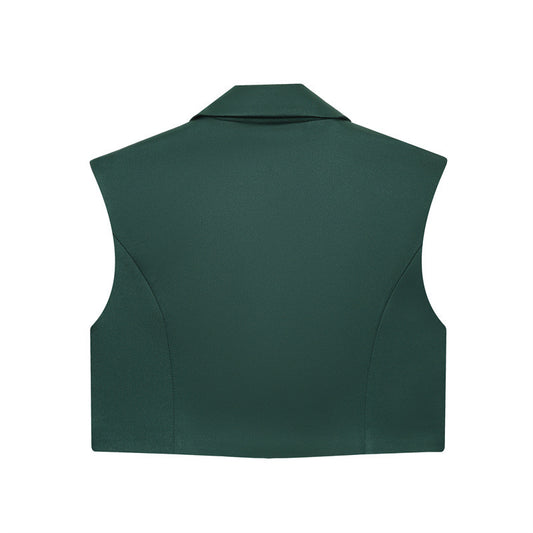 Fashion Short Lapel Vest Wide-leg Pants