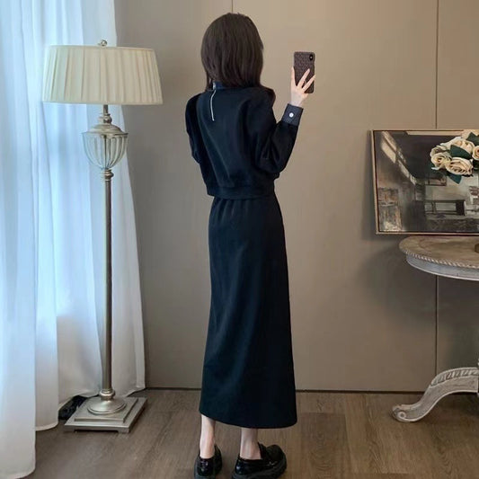 Fake Two-piece Sweatshirt Set Women Korean Version Set Skirt