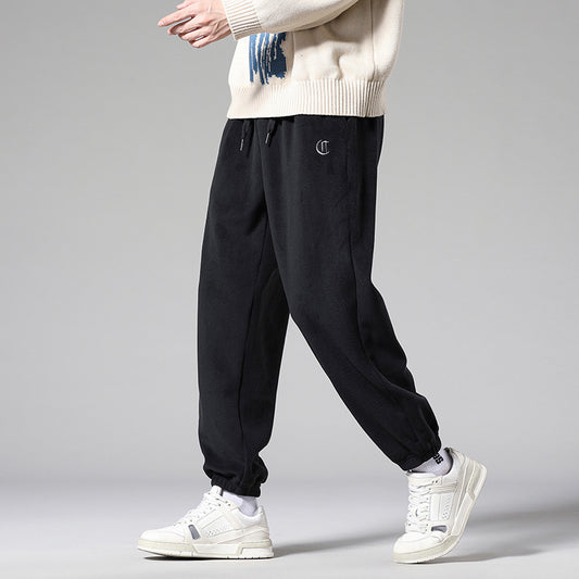 Loose Fleece-lined Thick Sweatpants Casual Pants For Men