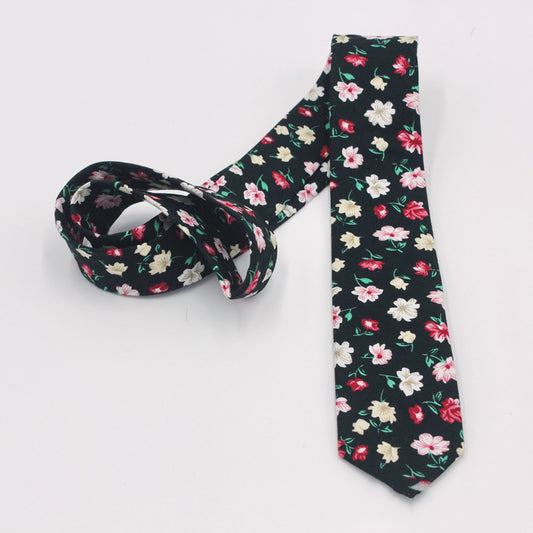 Men's Suit Printed Cotton Pocket Handkerchief With Floral Patterns, Fashionable And Casual Printed Tie