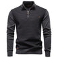Men's Standing Collar Half Zipper Business Casual Cotton Sweater