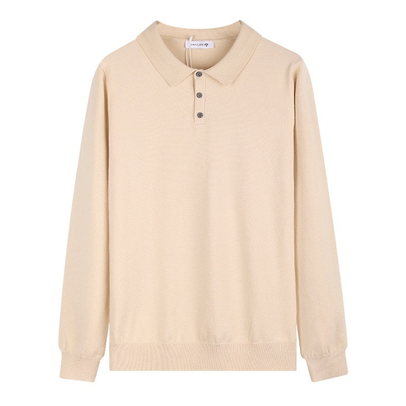 Men's Sweater Light Luxury High-end Sense Business Casual Lapel Long Sleeve