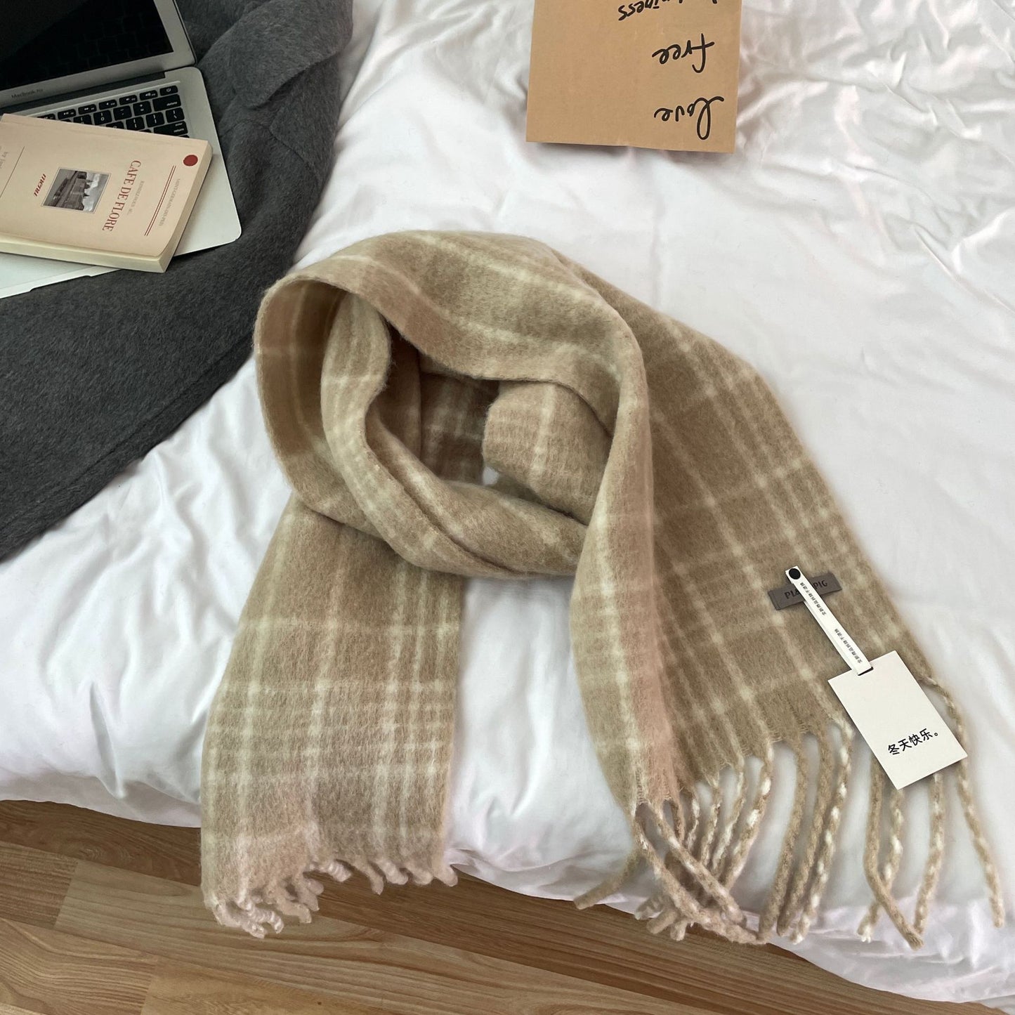Advanced Plaid Scarf Autumn Winter Women Vintage