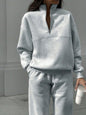 Women's Sports Sweatshirt Suit - Zip-Up Top & Pants