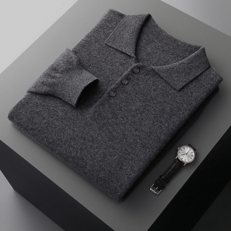 Cashmere Sweater Men's Lapel Pullover T-shirt