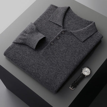 Cashmere Sweater Men's Lapel Pullover T-shirt