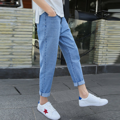 Men's Loose Straight Fashion Brand High-end Spring And Autumn New Small Harem Jeans