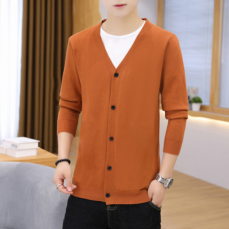 Men's Thick Slim Casual Cardigan Knit Jacket