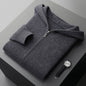 Men's Cashmere Cardigan Youth Casual Hooded Zipper Thickening Cardigan