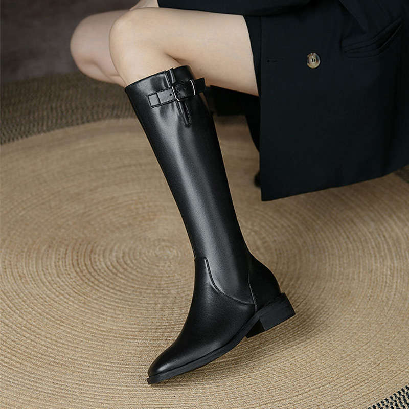 Women's Knee-High Chunky Heel Knight Boots