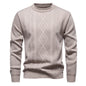 Casual Round Neck Pullover Warm Knitted Sweater For Men