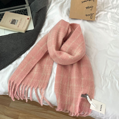 Advanced Plaid Scarf Autumn Winter Women Vintage