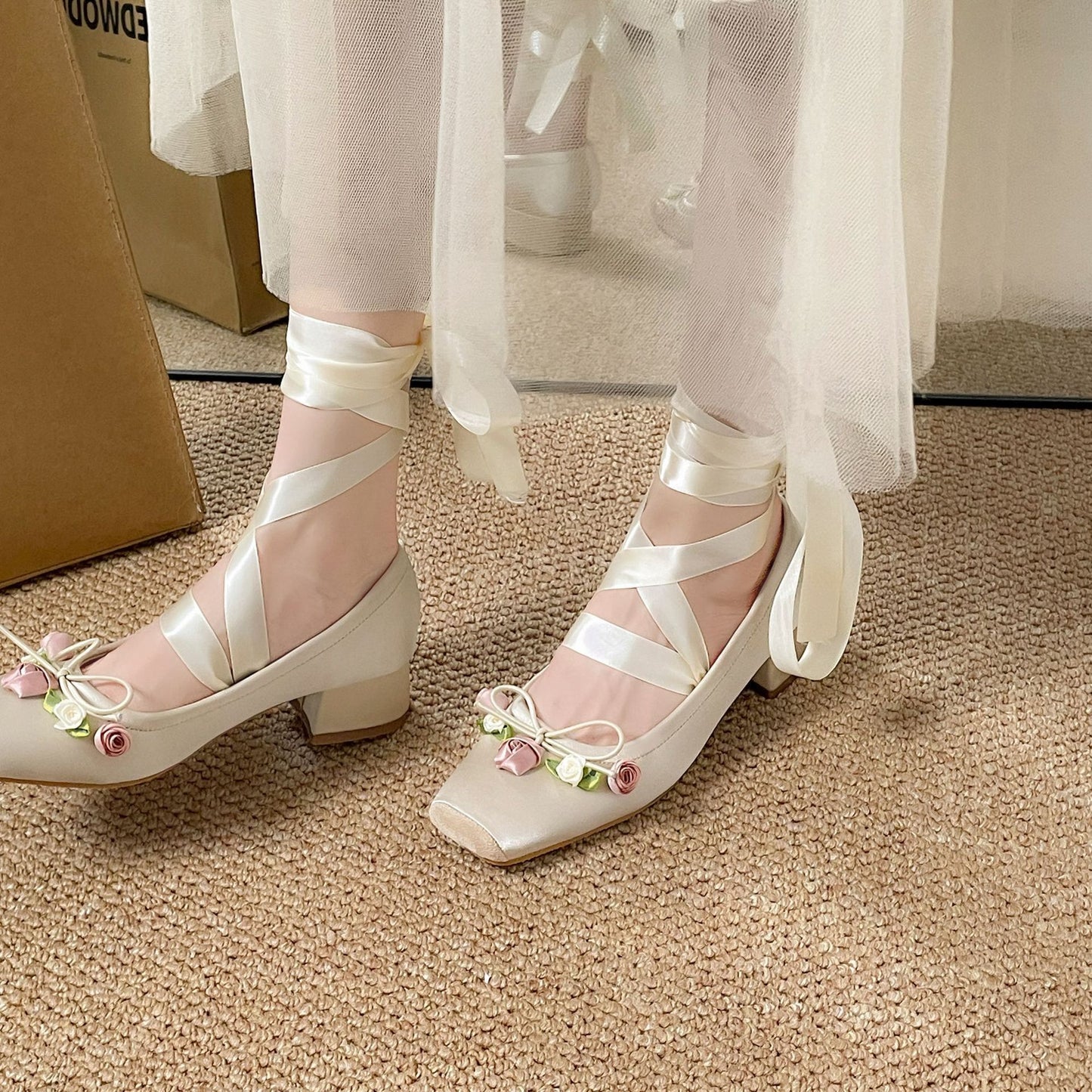 French Ballet Dance Shoe Women's Cross Strap