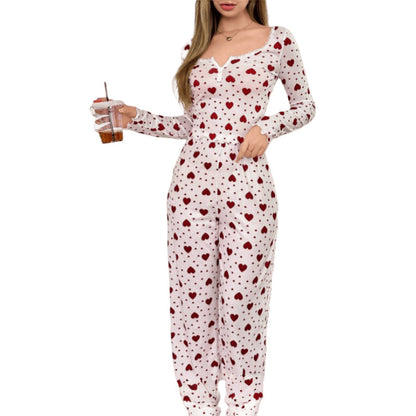Love Print Pajamas Love Long Sleeve Pants Set