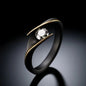 Female Minimalist Retro Creative Diamond Studded Ring