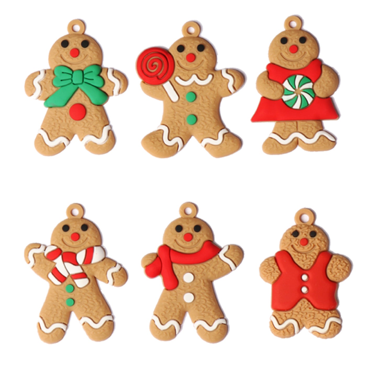 Gingerbread Man PVC Soft Glue Christmas Tree Small Pendant Decoration