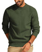 Round Neck Pullover Sweater Men's Waffle Sweater