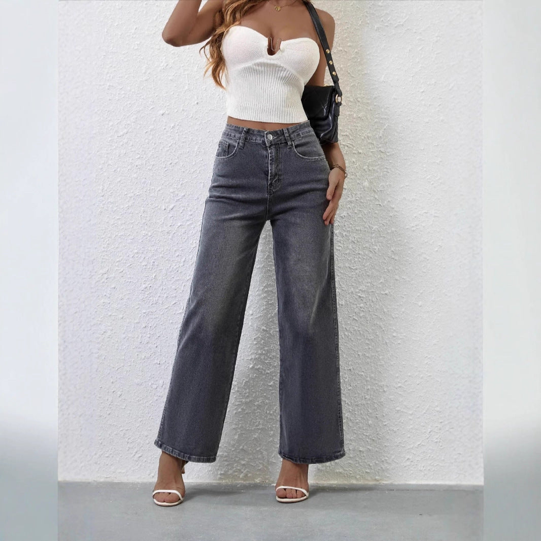Women's Fashion Casual Stretch Straight High Waist Jeans