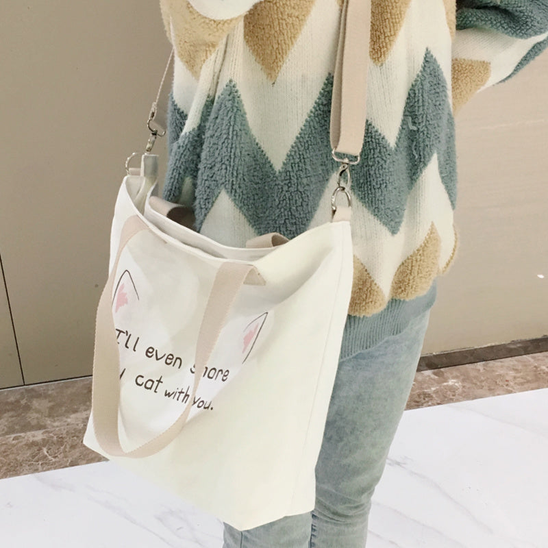 Canvas bag women's shoulder messenger