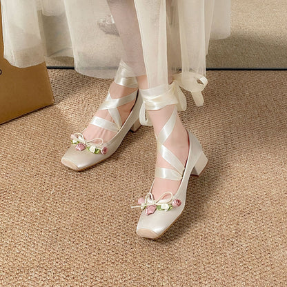 French Ballet Dance Shoe Women's Cross Strap