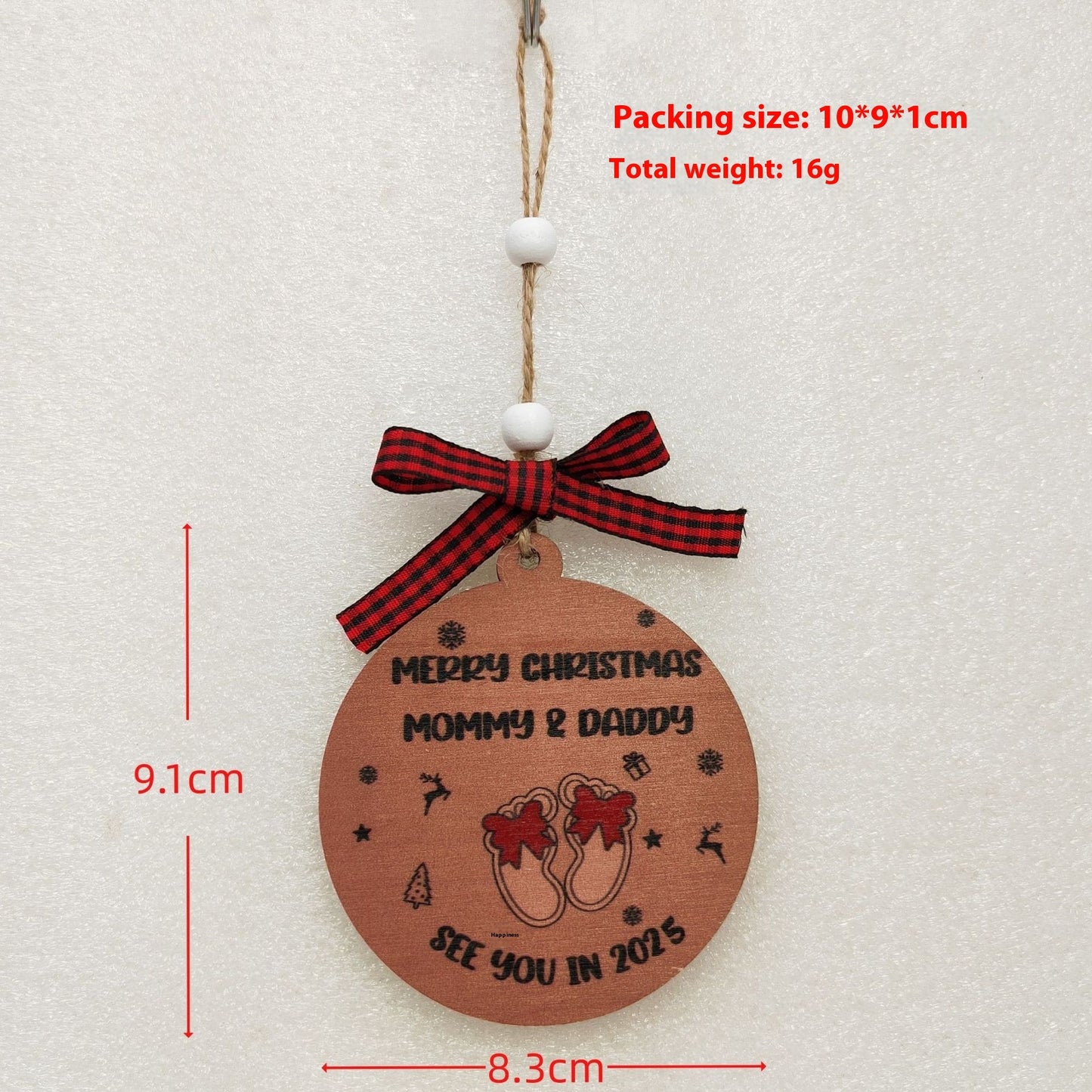 House Christmas Tree Decoration Festival Gift Wooden Pendant