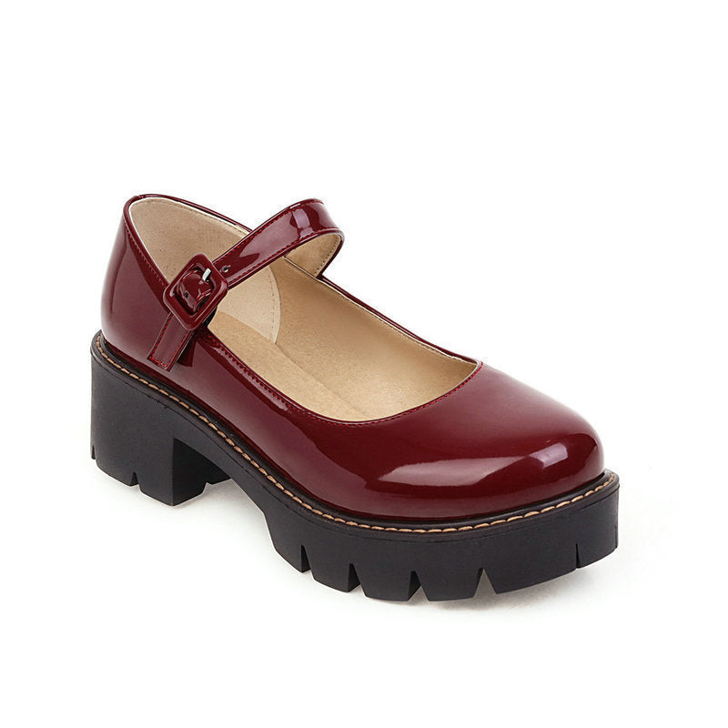 Thick Bottom Mary Jane Women's Strap Shoes