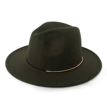 Women's Trendy Hats Gold Buckle Jazz Hat