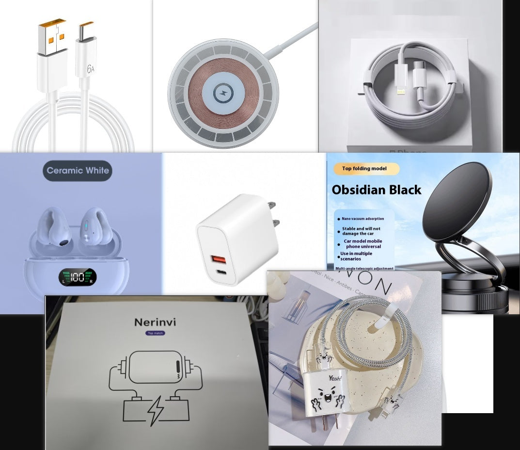 Simple Mobile Phone Charging Cable Earphone Protective Cover Sets