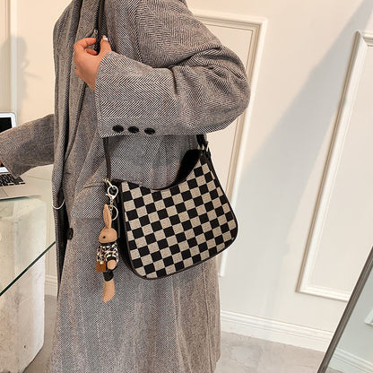 Checkered Print Personalized Daily Commuter Women's Bag