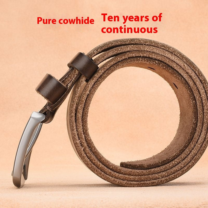 Men's Leather Belt Leather Pin Buckle