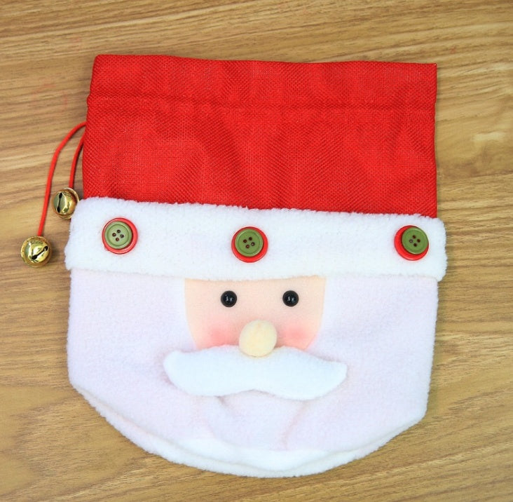 Santa Snowman Gift Candy Bell Bag Christmas Decoration Holiday Gift Bag