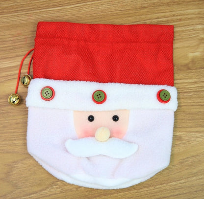 Santa Snowman Gift Candy Bell Bag Christmas Decoration Holiday Gift Bag