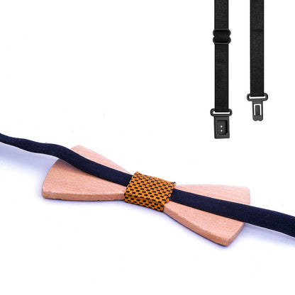 Christmas gift elk design wooden bow tie