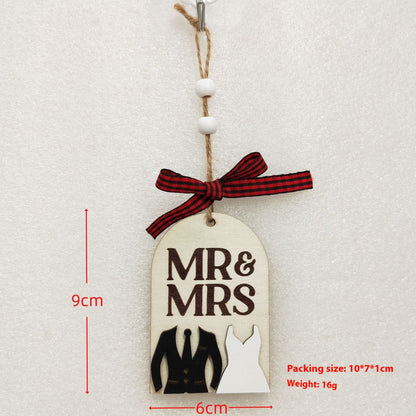 House Christmas Tree Decoration Festival Gift Wooden Pendant