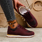Women's Canvas Round Toe Shallow Mouth Lace-up Casual Shoes