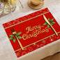 Christmas Digital Printing Placemat Linen Insulation Antifouling Decoration