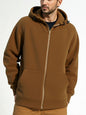 Solid Color Full Zipper Hooded Jacket Men's Sweater
