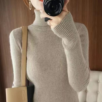 Autumn And Winter Women's Slim-fit Pullover Knit Sweater For Layering