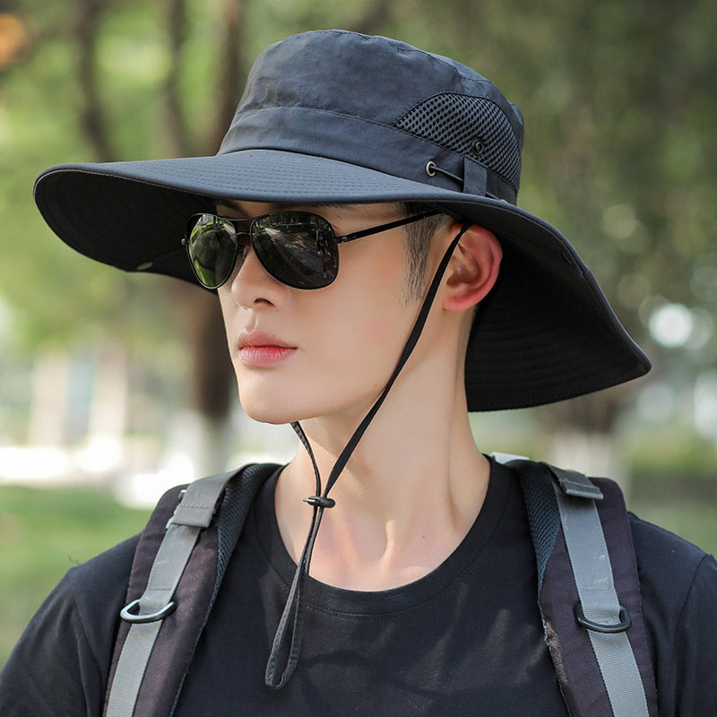 Men's Big Brim Sun Protection Fishing Fisherman Hat
