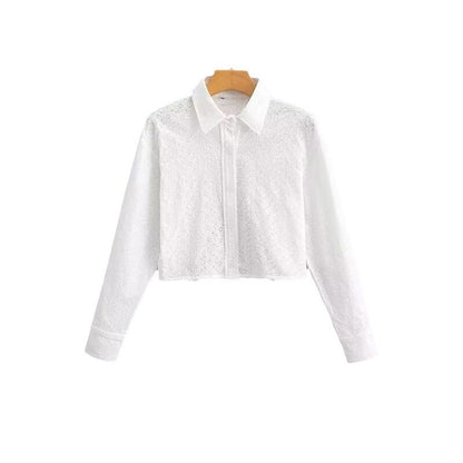 Women's Fashion Cotton Tie-dye Embroidered Short-sleeved Shirt