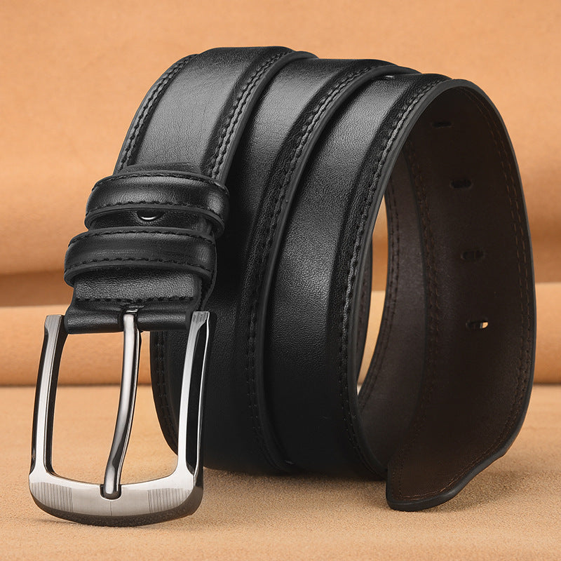 Men's Pin Buckle Cowhide Belt Business Fashion And Leisure